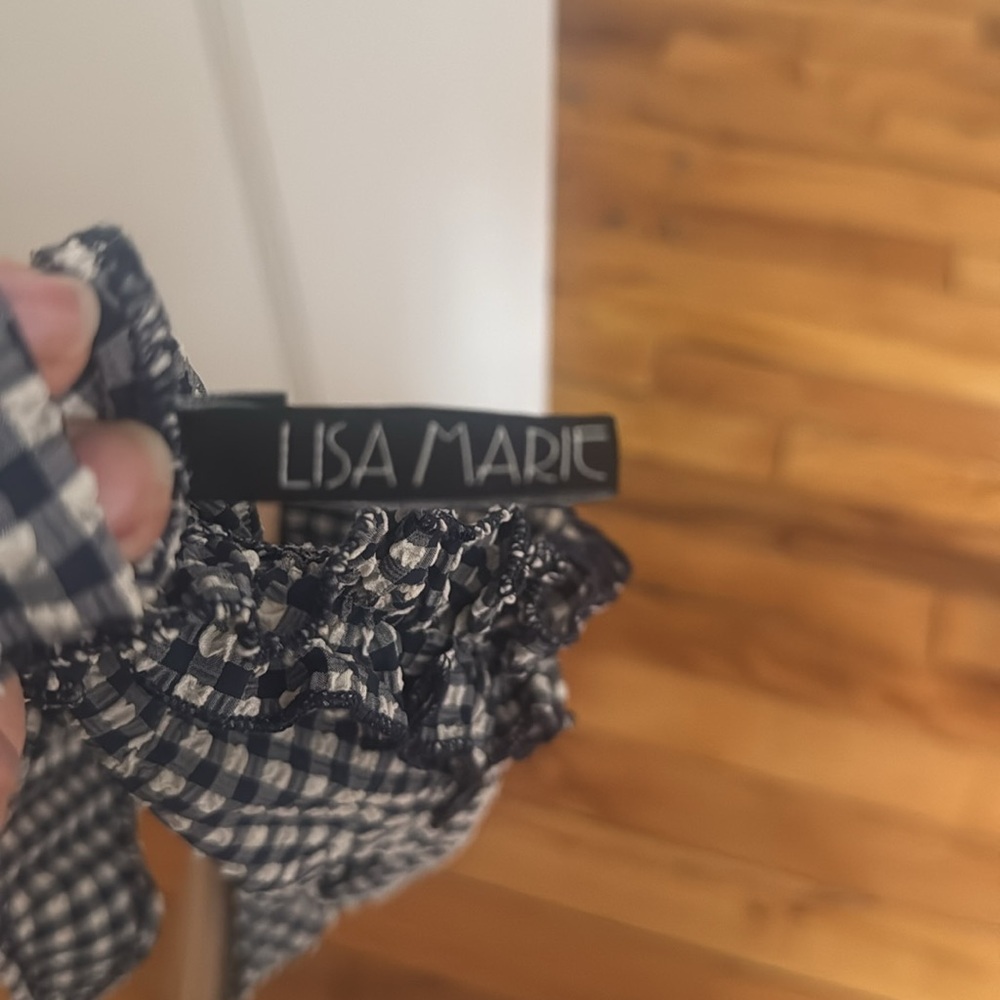 Lisa Marie Fernandez Navy and White Gingham Bikini Set - Picture 5 of 8